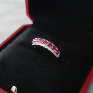 Natural Ruby Ring , Sterling Silver,  July Birthstone Jewelry, Gift for her, Delicate Jewelry