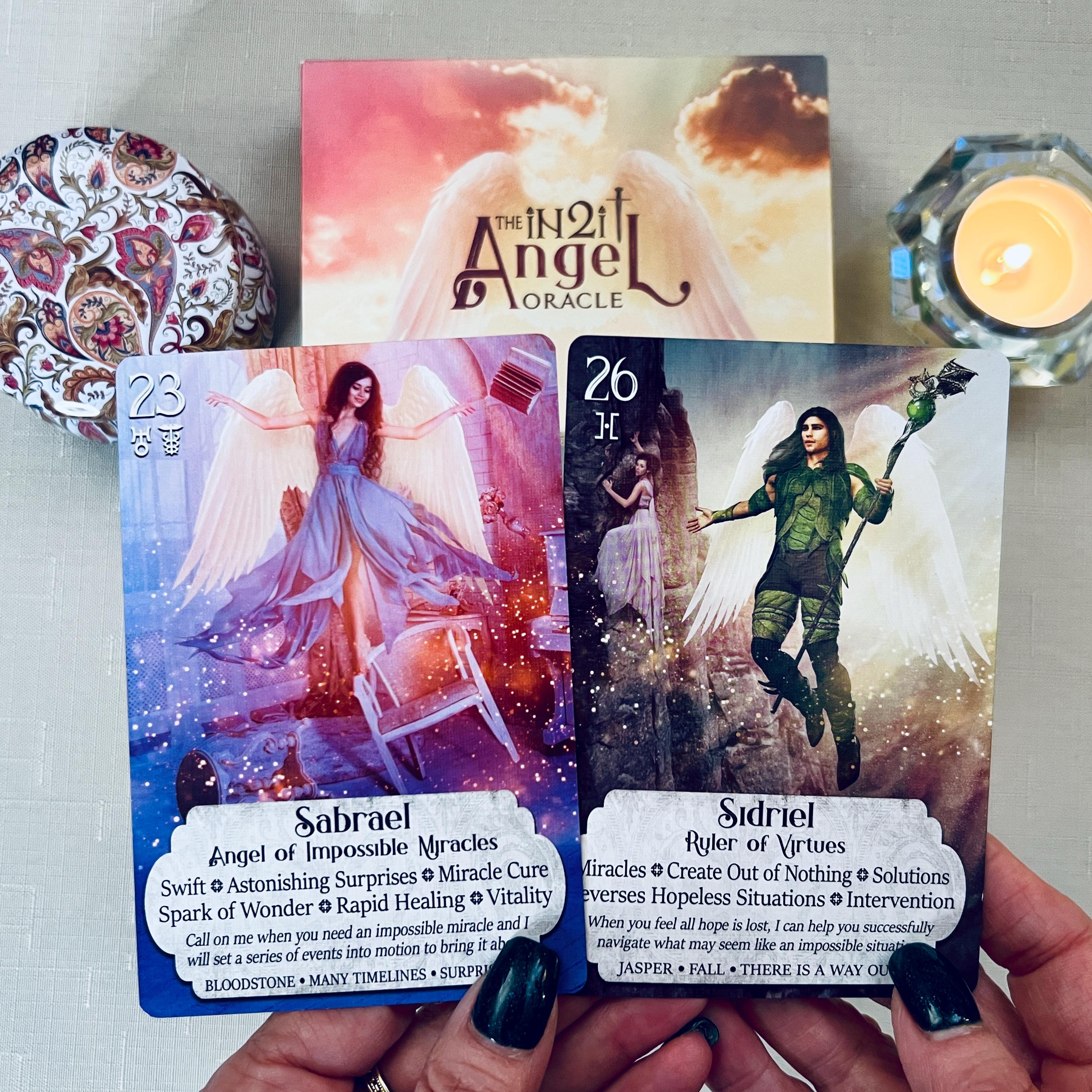 Angel Oracle Deck – 47 Angel Cards With Keywords & Guidebook