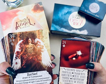 iN2IT Oracle & Angel Deck Set – Divine Guidance, Lenormand, Spirit Animal Cards for Intuitive Readings Daily Messages, Beautiful Gift Idea