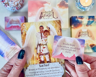 Angel Oracle Card Deck Set – Full & Mini Decks with Divine Guidance Messages, Spiritual Insight Bundle, Great Gift for Beginners