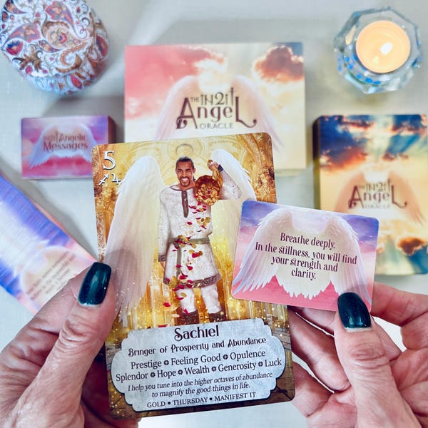 Angel Oracle Card Deck Set – Full & Mini Decks with Divine Guidance Messages, Spiritual Insight Bundle, Great Gift for Beginners
