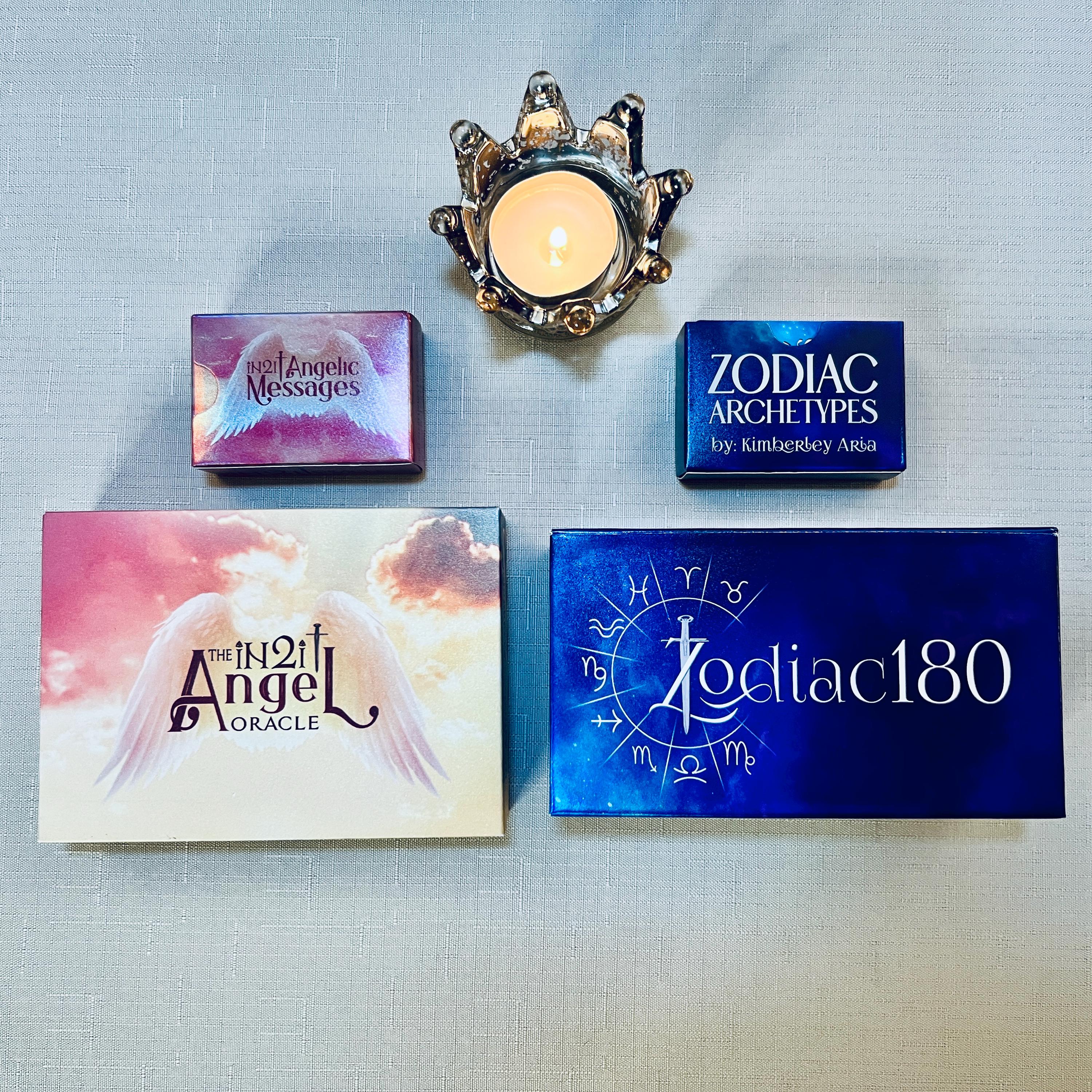 Zodiac & Angel Oracle Deck Set – Astrology, Archetypes, Lenormand