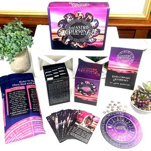 Deck Astro Persona Oracle + kit d'extension | Jeu de cartes d'astrologie et de personnalité avec nappe, roue du zodiaque, livre et outils de lecture d'oracle