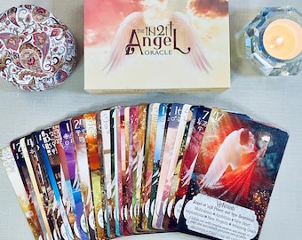 Angel Oracle Deck – 47 Cards with Keywords, Guidebook, Divine Messages (Spiritual Guidance)