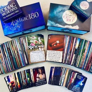 360 cartes Oracle | iN2IT Ensemble de ponts Oracle 180 + Zodiac 108 avec mots-clés | Économisez avec 2 Oracle Decks | Cadeau pour les amateurs de tarots et les collectionneurs d'oracles