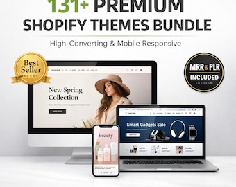 Ultimate Shopify Theme Bundle: 131+ Premium Website Templates | High-Converting Dropshipping Store Designs | MRR & PLR | Mobile Responsive