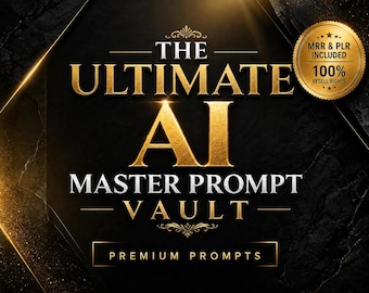AI Prompts for Digital Product Creation, Master Resell Rights MRR PLR Bundle, ChatGPT Claude Gemini Digital Marketing Side Hustle