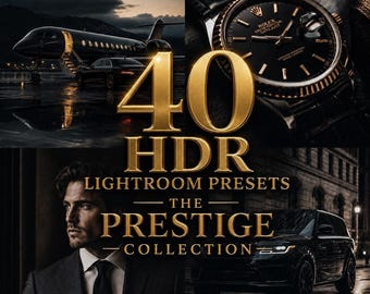 40 HDR Lightroom Presets Prestige Bundle, Mobile and Desktop XMP DNG, Instagram Photo Filters, Professional Aesthetic Moody Video Filter