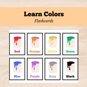 Color Flashcard Printable, Preschool Flashcard, Toddler Flashcard, Homeschool Printable, Preschool Printable, Montessori Learn, Kindergarten