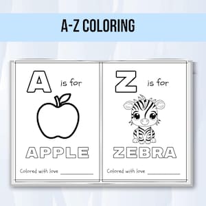 ABC Printable Coloring, Printable Preschool Worksheet, Baby Alphabet Book, Coloring book for Preschoolers, Coloring for Kids, Coloring Pages