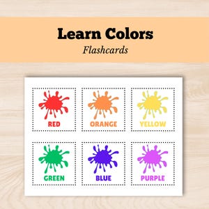 Color Flashcard Printable, Preschool Flashcard, Toddler Flashcard, Homeschool Printable, Preschool Printable, Montessori Learn, Kindergarten