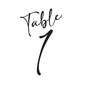 modern wedding table numbers