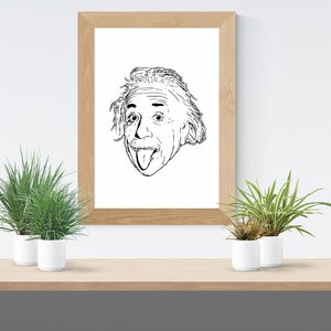 Albert Einstein | Albert Einstein Silhouette | Einstein Tongue Out | Eintein Print | SVG | Instant download