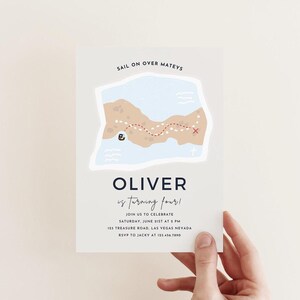 Invitación con mapa pirata / Plantilla digital editable e imprimible