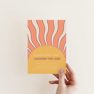 First Trip Around the Sun Birthday Party Invitation | Editable Template