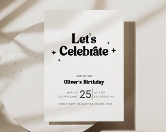 Let's Celebrate Party Invitation | Editable Template