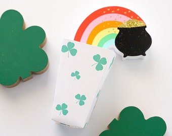 St. Patrick's Day Leckerli Box Vorlage | Kleeblätter Gunst | Sofort Download