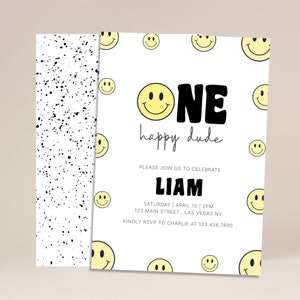 One Happy Dude Party Invitation | Editable on Corjl