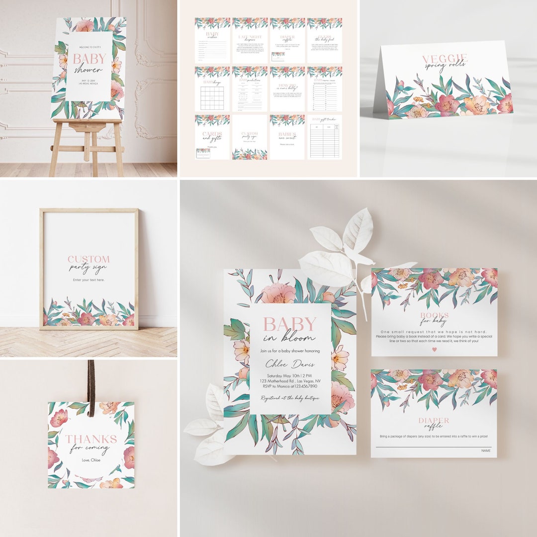 Jungle Safari Baby Shower Party Bundle Safari Invitation Printable Wild, image size:1080x1080