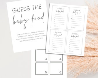 Guess the Baby Food Game Kit | Instant Download