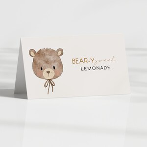 Bärlauch | Teddybär Baby Shower Food Zelt Zeichen | Digitaler Download | Bearbeitbar
