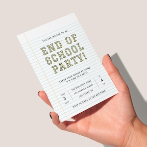 End of School Party Invitation | End of Year Party | Editable Instant Download