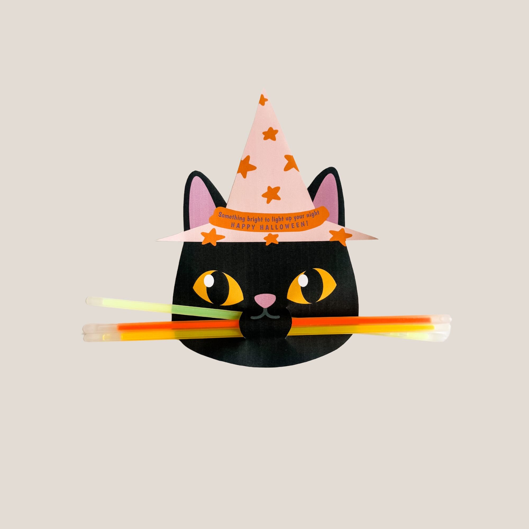 Halloween Black Cat Printable Editable Favor Card | Digital Download - Etsy