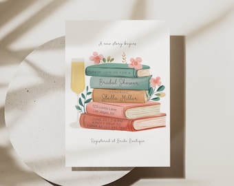 Storybook Book themed Bridal Shower Invitation | Editable Digital Download