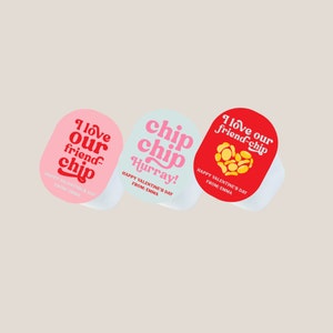 Etiquetas Imprimibles de Chips San Valentín para Niños / Plantilla Editable