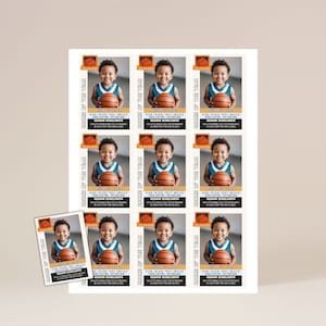 cartão de basquete | Lembrança de aniversário ou liga infantil | Editável em Corjl | Download digital