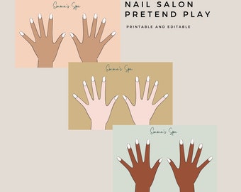 Nail Salon Pretend Play Printable Activity Worksheet | Editable on Corjl | Digital Download