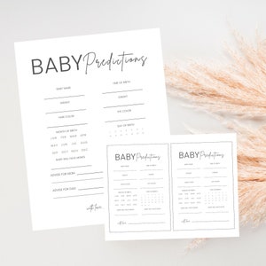 Cartes de jeu de prédiction de bébé | téléchargement instantané | Lettre et taille 5x7