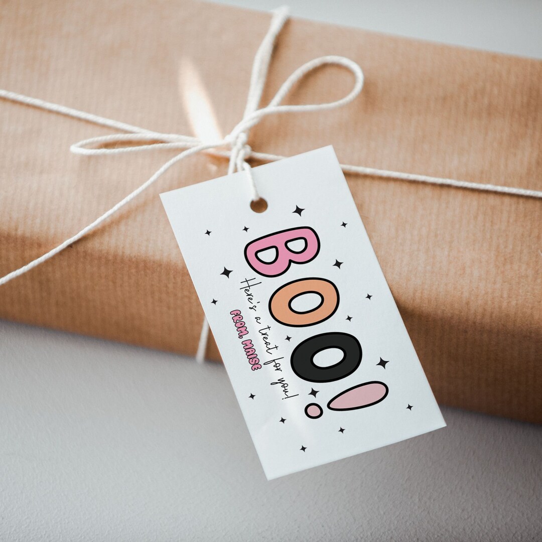 Hashtag Boo Tag Boo Tag | Editable Halloween Favor Gift Tag - Etsy