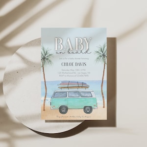Baby on Board Baby Shower Invitation | Editable Printable Digital Template