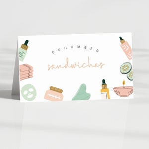 Spa Birthday Party Food Tent | Editable on Corjl | Digital Download