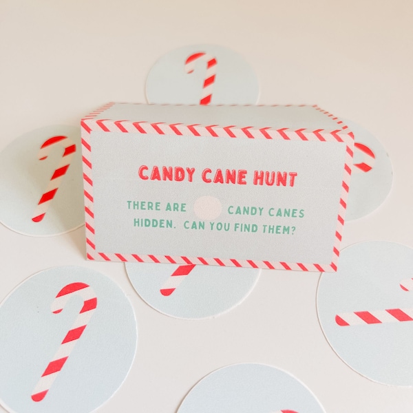 Elf Candy Cane Scavenger Hunt Printable Game | Instant Download