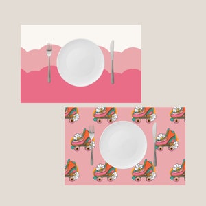 Let&#39;s Roll Roller Skating Party Placemat | Digital Download