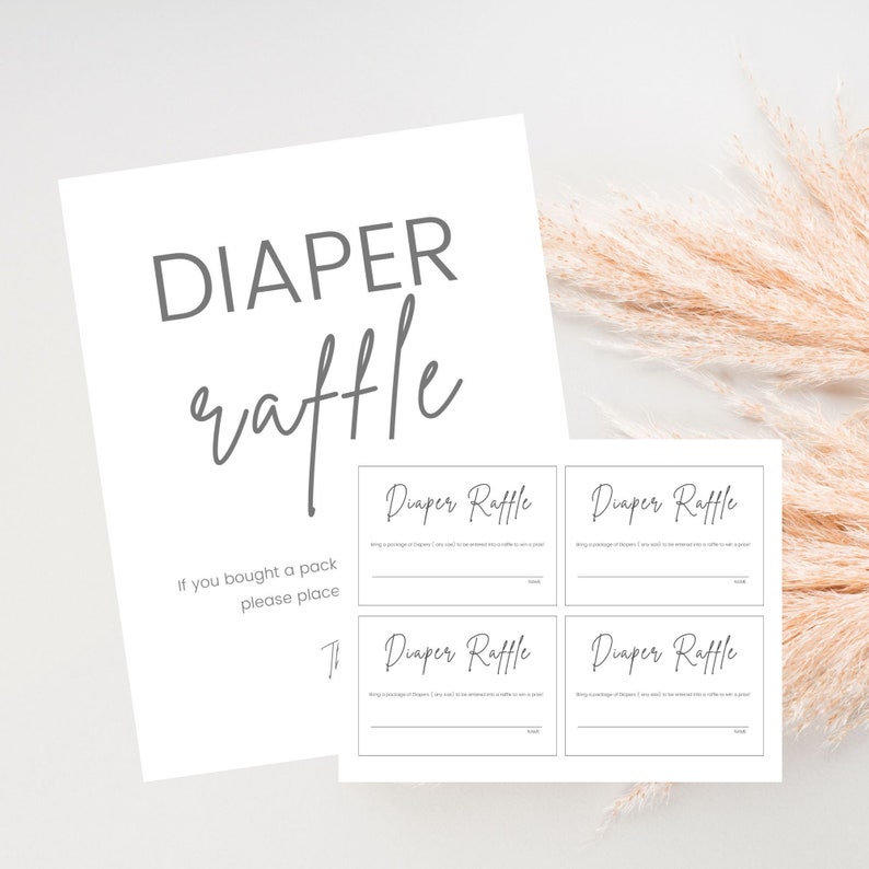 Diaper Raffle and Late Night Diapers Sign | Instant Download - Etsy