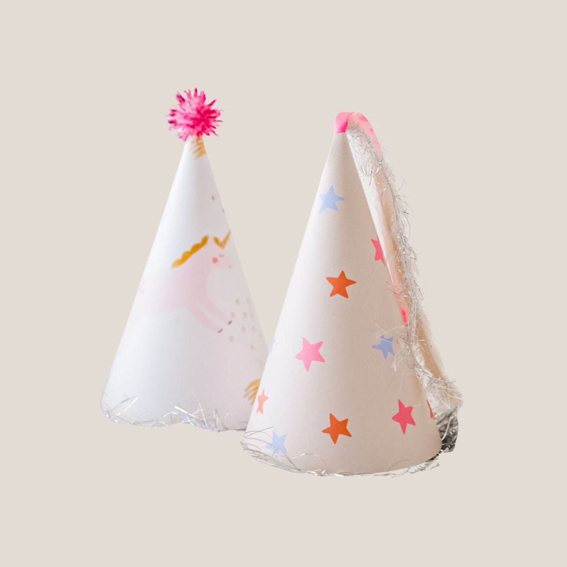 Unicorn Party Hat, Birthday Party Hat, Unicorn and Rainbows, Instant