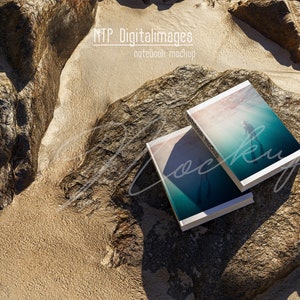 Beach Scene Book Cover Mockup: Digital Download (PSD, JPEG)