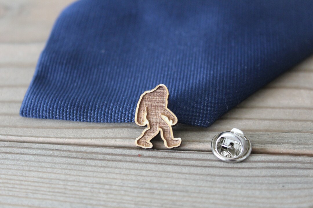 Wood Sasquatch Tie Tack Etsy