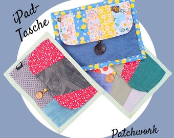 Patchwork tablet/iPad bag – padded and stylish, for 10.2 - 11" tablets and smaller, various designs