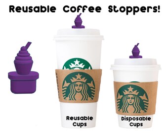 Custom Letter Reusable Hot Cup STOPPERS Seals Into Cup Lid Avoid Spills Coffee  Stopper 