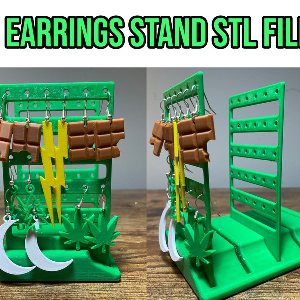 Earrings Stand STL File -3D Print - STL file - Digital file - Commercial License!