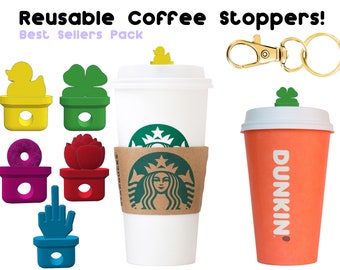 Best Sellers Pack Reusable Hot Cup Coffee Stoppers Pack of 5