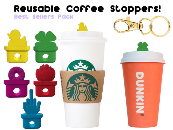 Best Sellers Pack Reusable Hot Cup Coffee Stoppers Pack of 5