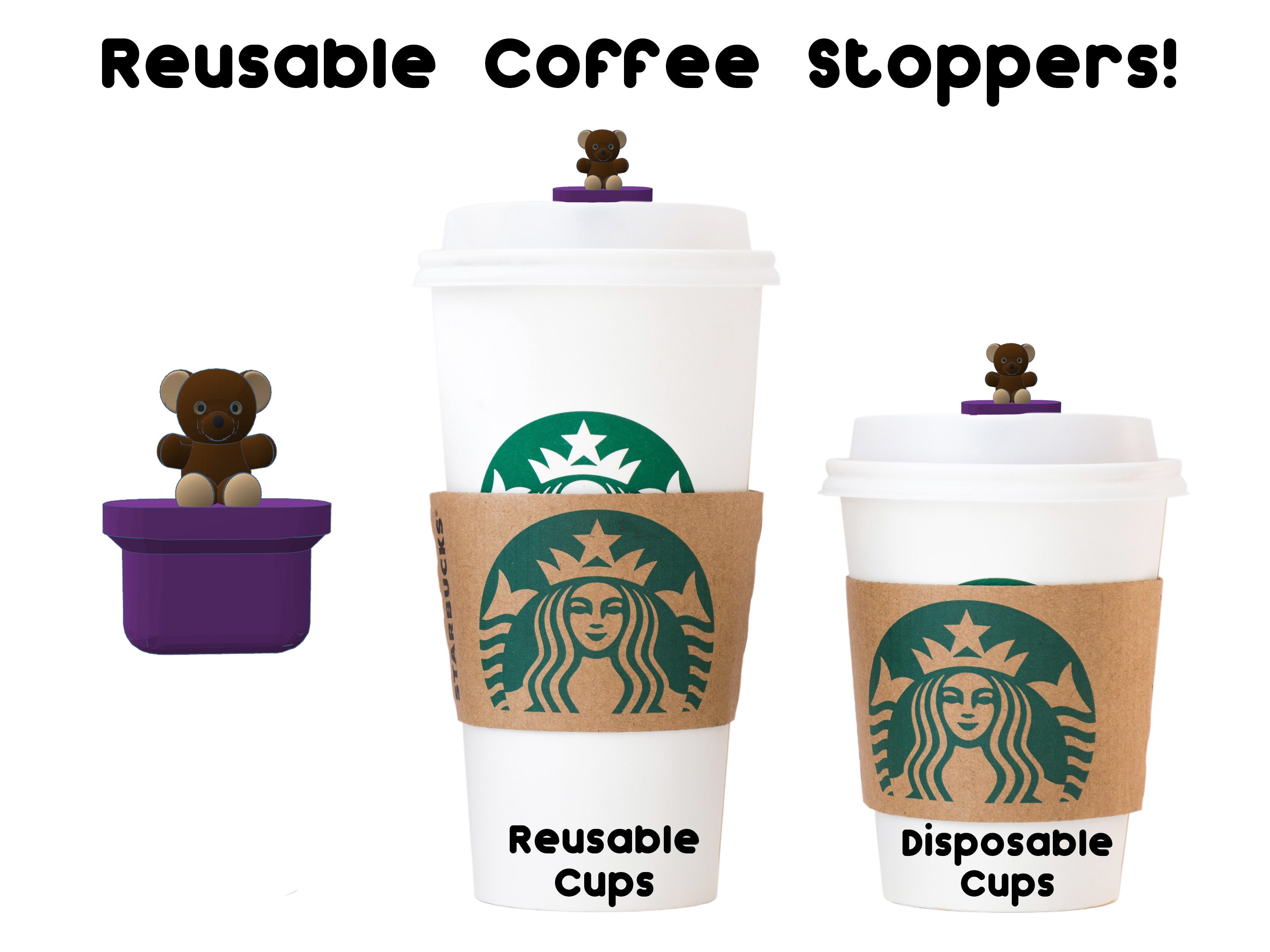 Starbucks® Reusable Cup Stopper Bearista Green