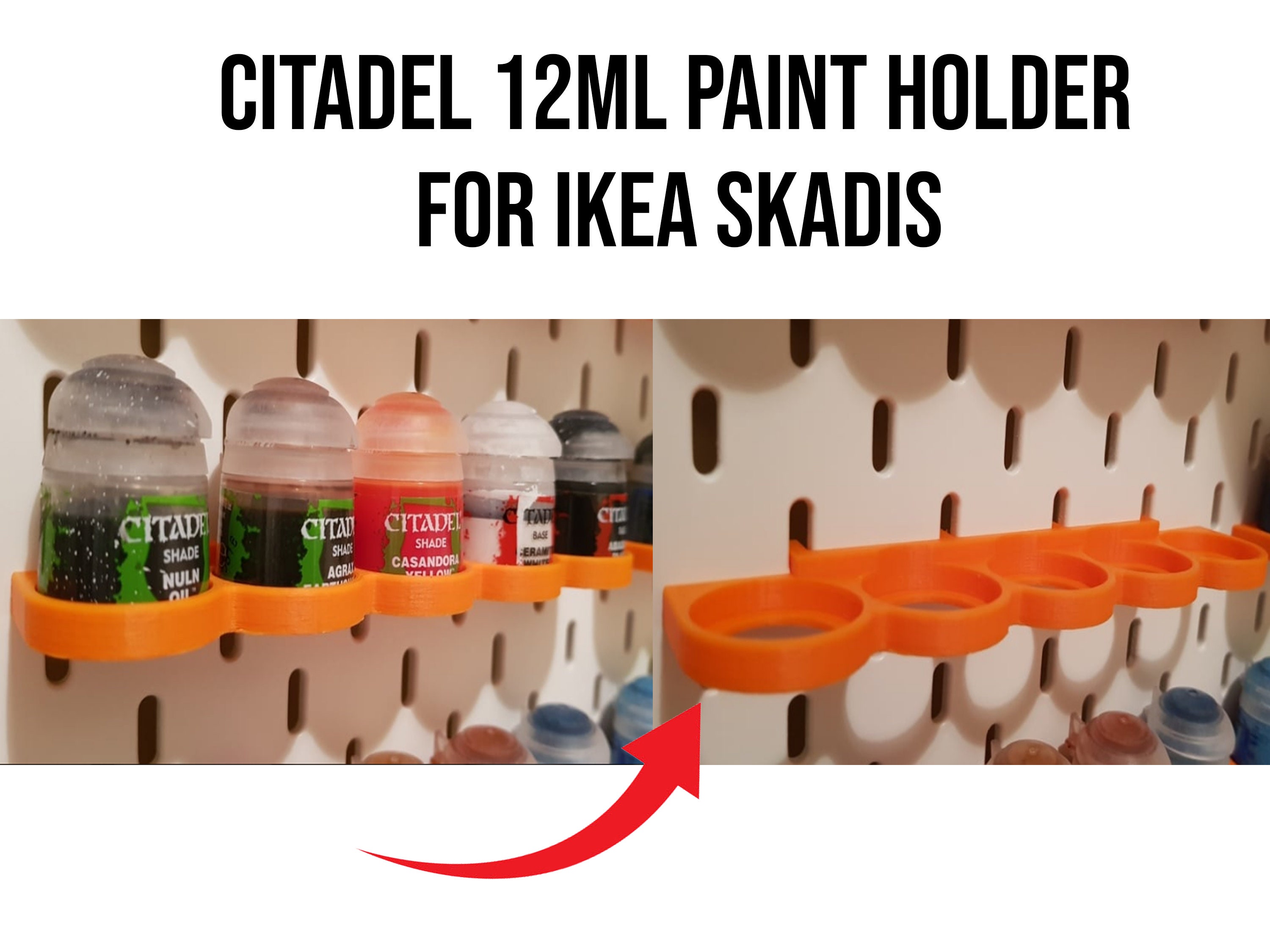 Citadel 12ml Paint Pot Holders IKEA SKADIS Pegboard 