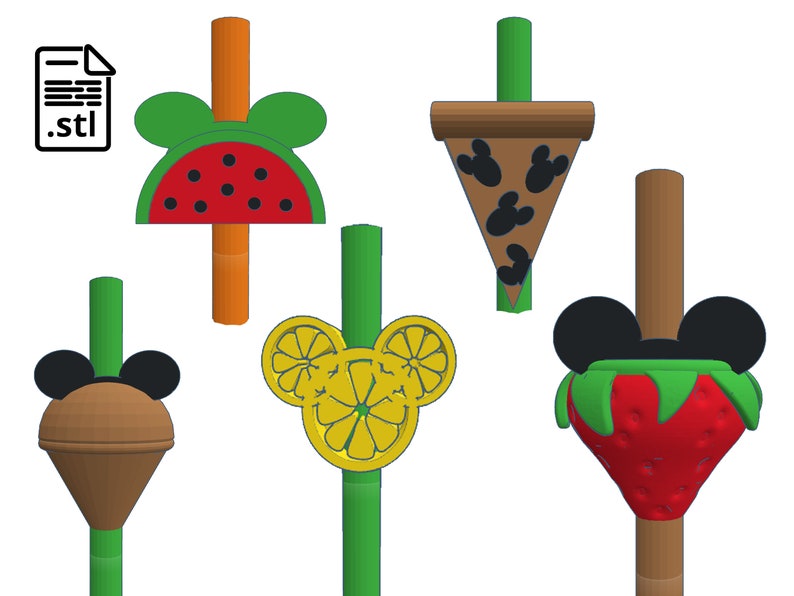 50 Straw Topper STL File Pack Straw Buddies Sports Etsy