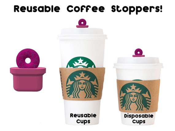 Doughnut Starbucks Reusable Hot Cup Coffee Stopper